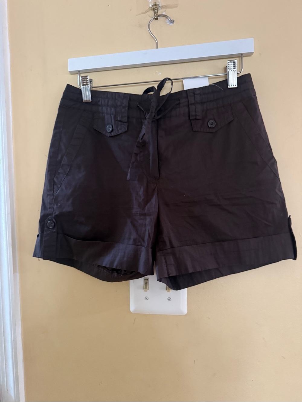 Sandro Women's Brown Drawstring Utility Shorts, size 4